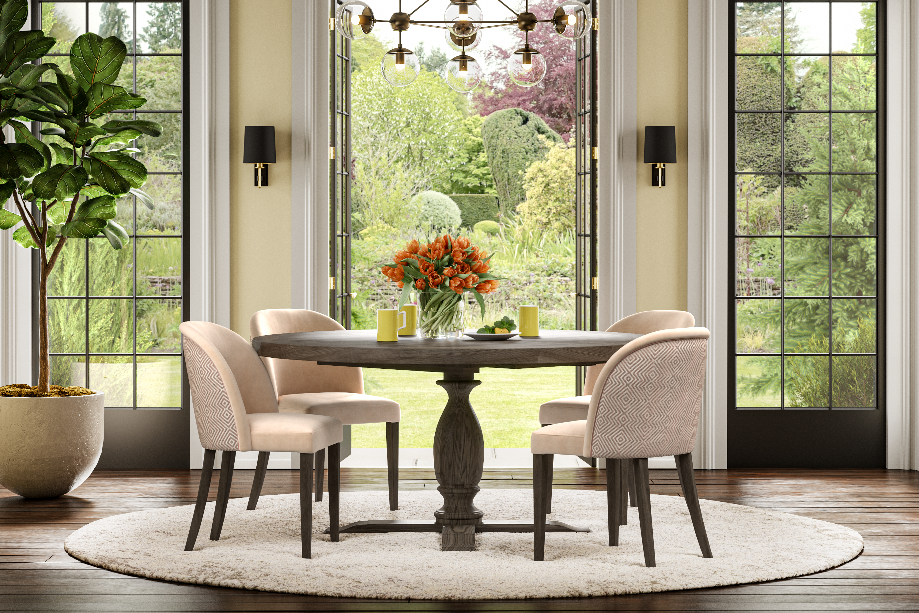 Round table dining room discount sets