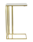 Roshan White and Antique Bronze Marble Side Table