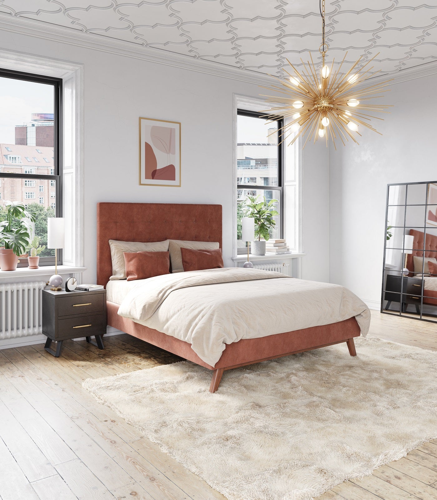 Queen diamond store bed frame