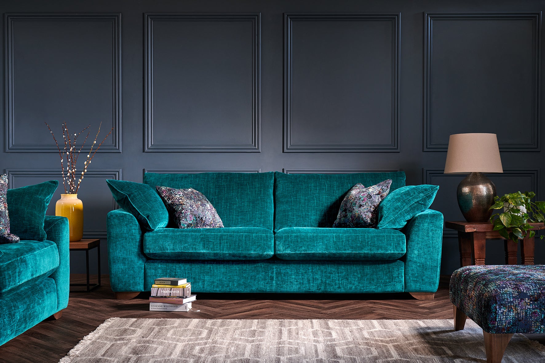 Green crushed velvet sofa deals