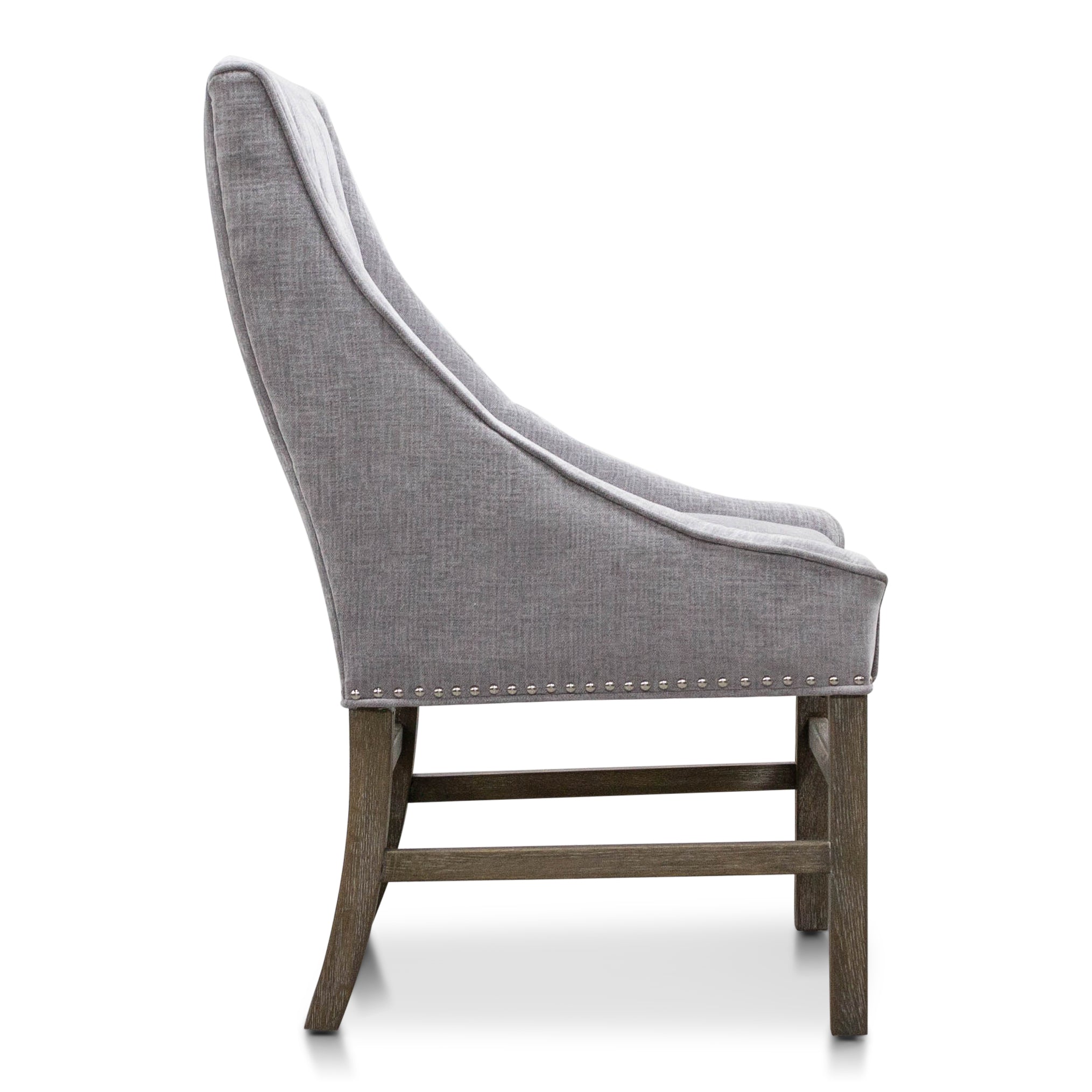 Grey nailhead shop dining chairs