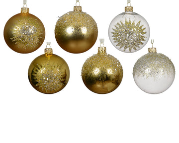 Bauble glass shiny-matt diamond beads