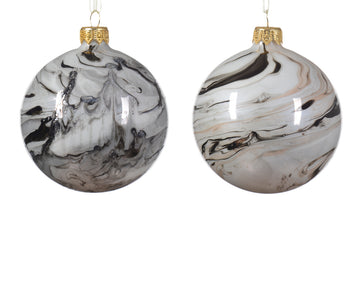 Bauble glass enamel marble look