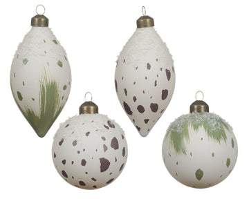 Bauble glass opaque color w dots, paint