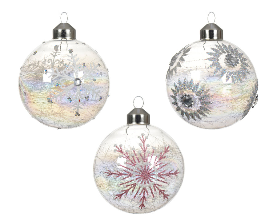 Bauble glass iris finish