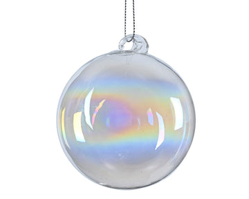 Bauble glass iridiscent w swirl