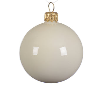Baubles glass enamel wool white