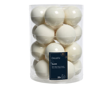 Baubles glass enamel,matt mix white