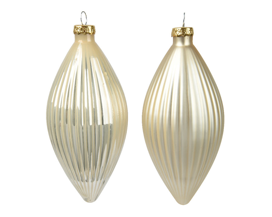 Olive glass shiny-matt mix pearl 6x13cm