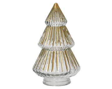Glass tree gold painting stripes, gold bottom