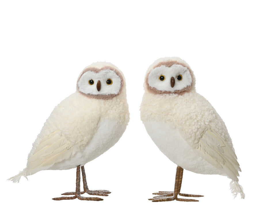 Owl artificial fur glitters