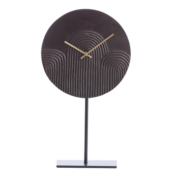 Waiwo matt black-gold clock