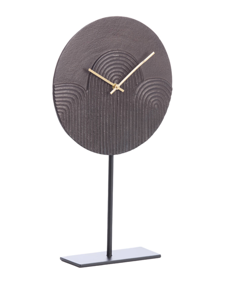 Waiwo matt black-gold clock