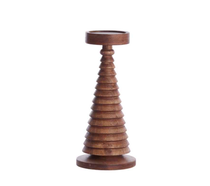 Almola mango wood candle holder