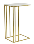 Roshan White and Antique Bronze Marble Side Table