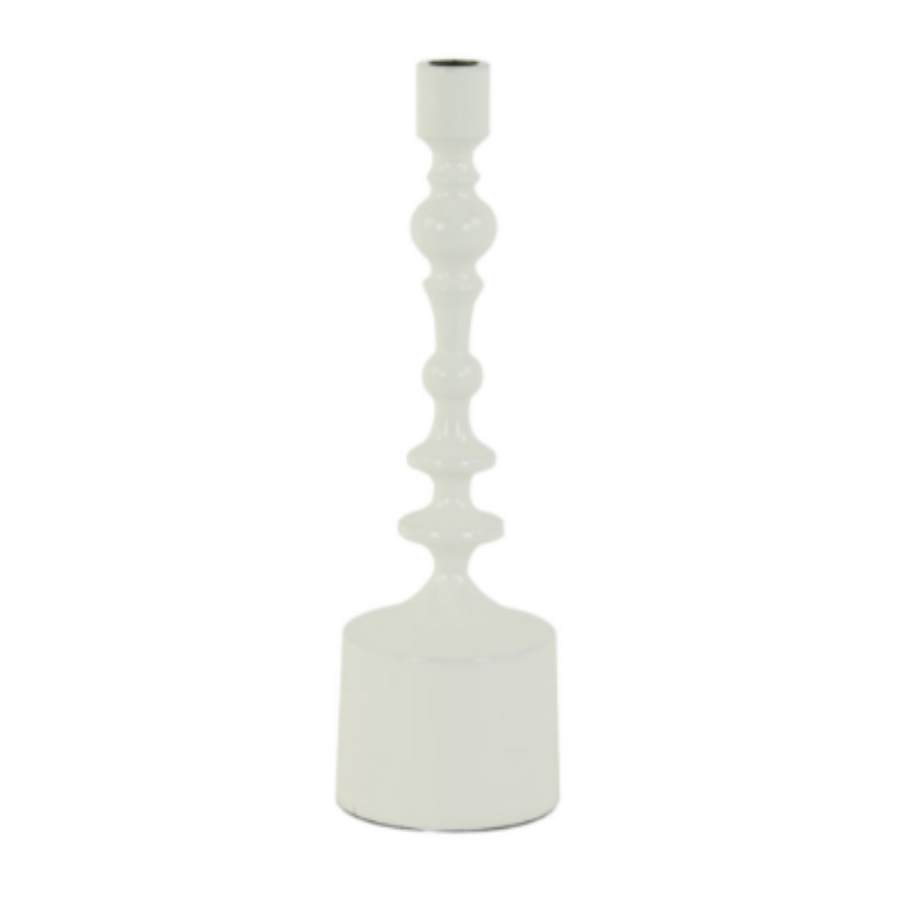 Sheva Shiny White Candle Holder