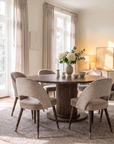 Extendable Velvet Round Table