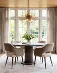 Fixed Velvet Round Table