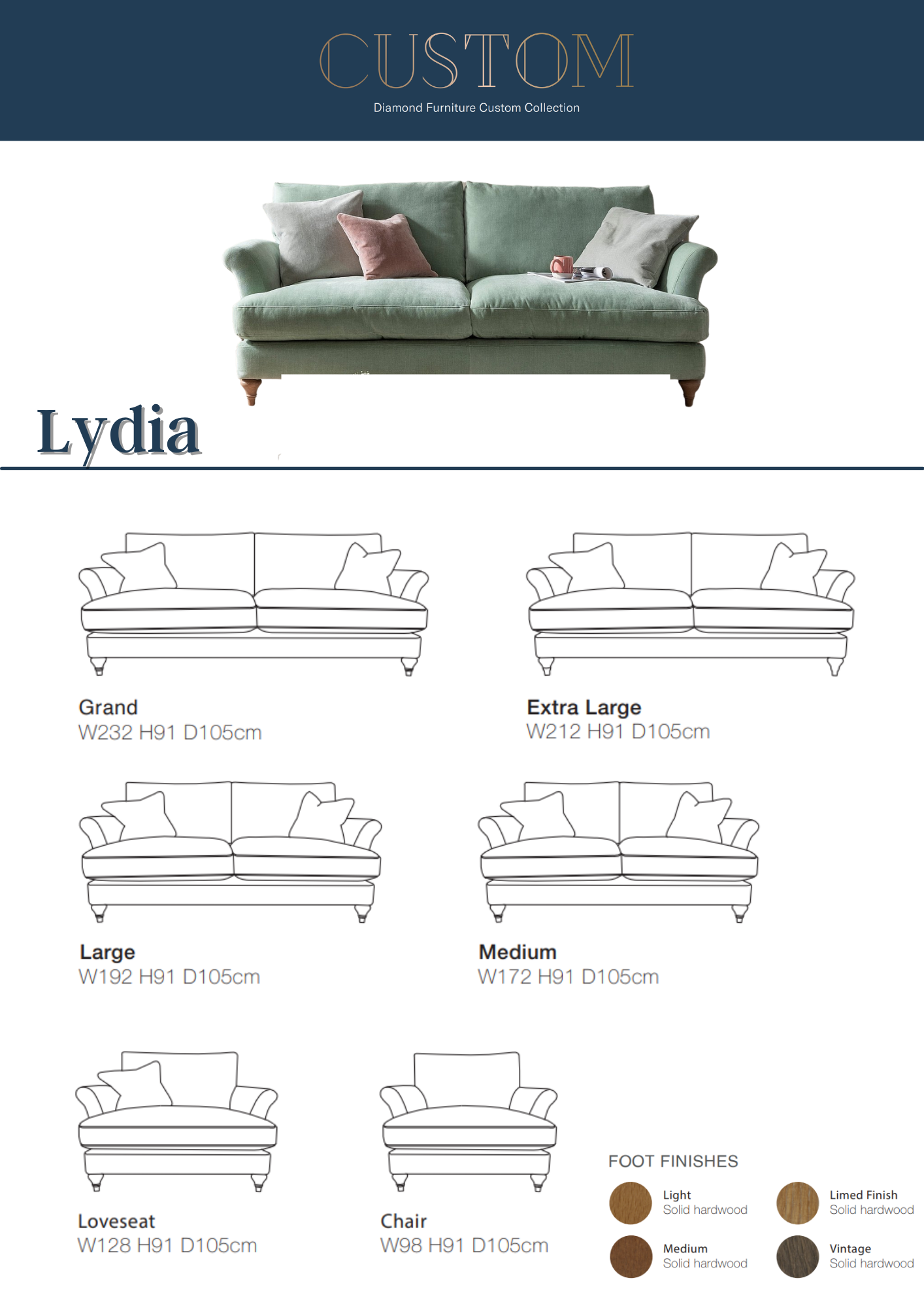 Lydia Sofa Diamond Furniture
